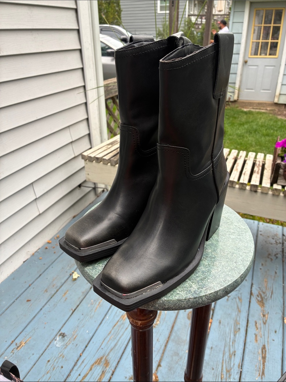 Madden Girl Black Western-Inspired Ankle Boots